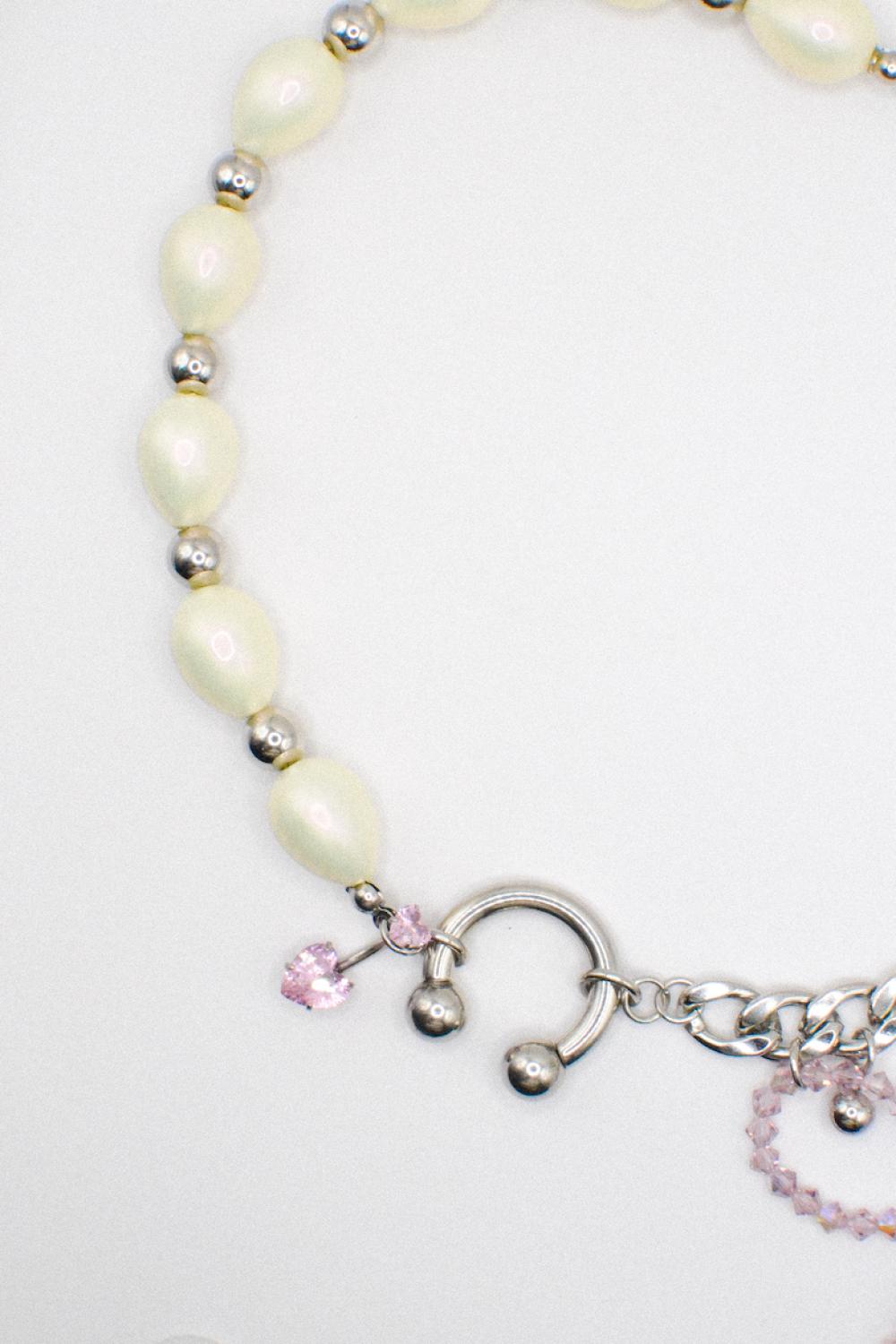 Photo du bijoux :  Collier "Angel Chain" - Acier inoxydable - Pièce unique - Perles upcyclées #4