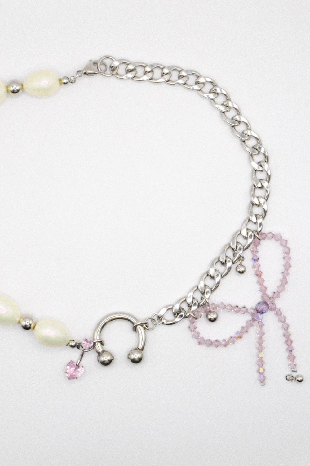 Photo du bijoux :  Collier "Angel Chain" - Acier inoxydable - Pièce unique - Perles upcyclées #5