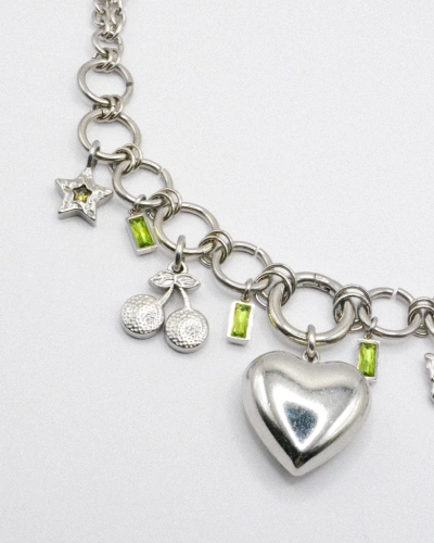 Miniature du produit Collier "Back to spring" - Chaîne argentée et pendentifs #4