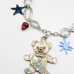 Miniature du produit Collier "Teddy's mama" - pièce unique avec charms ourson argenté #3