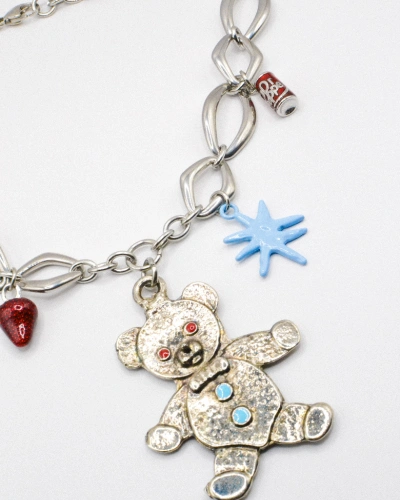 Miniature du produit Collier "Teddy's mama" - pièce unique avec charms ourson argenté #6