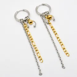 Miniature du produit Boucles d'oreilles "Chain attitude" - mix doré et argenté #2